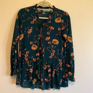 Filly Flair Green Floral Top